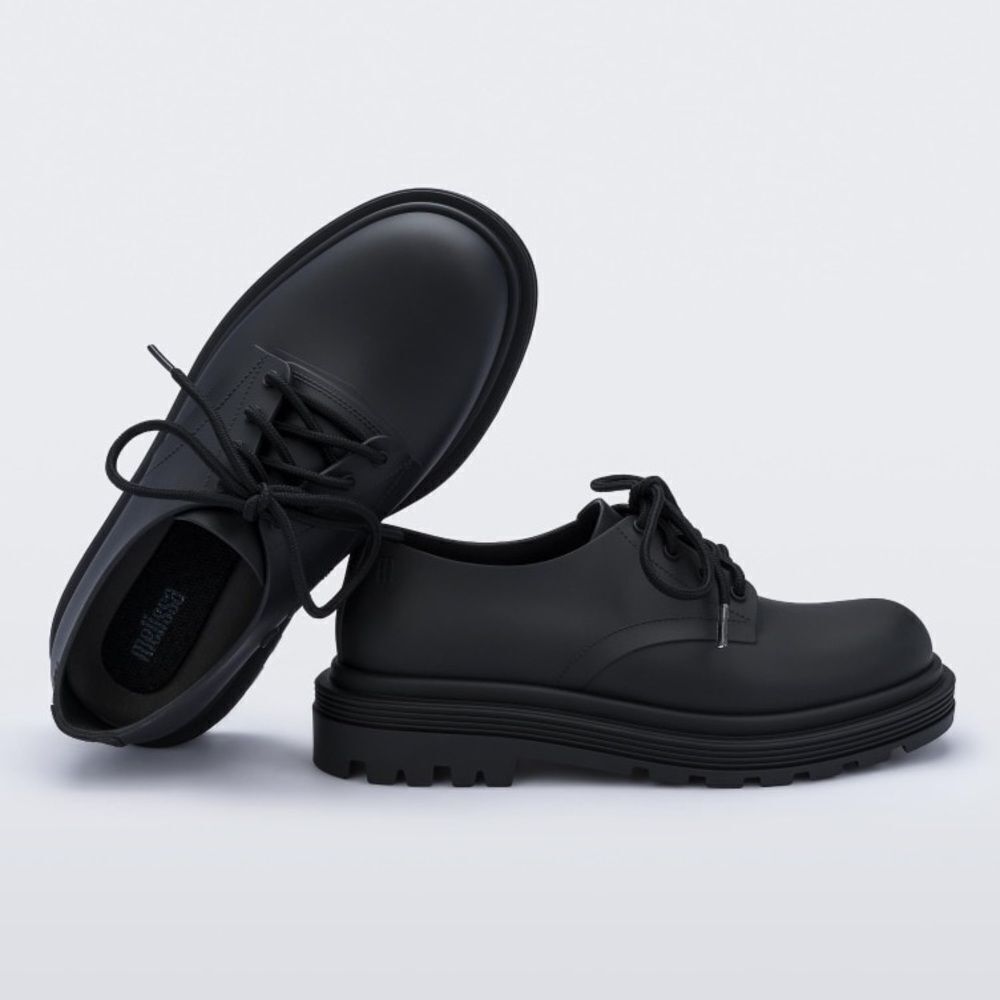 Melissa Womens Black Retro Platform Oxford Lace Up Trendy Shoe